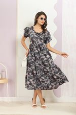 Rayon MAXI FROCK Model Nighties | Fancy Petal Sleeve | Fancy Neck & Side Pocket | Pleated Frock MAXI Style | Trendy Collection's for Stylish Women & Teenage Girl (FSF)