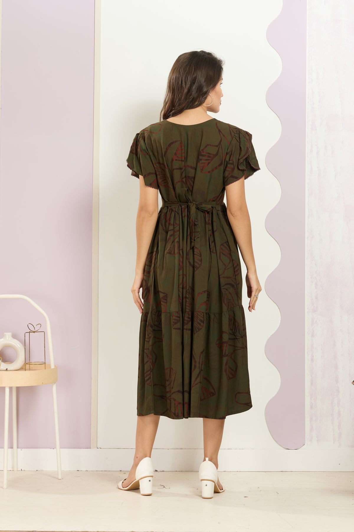 Rayon MAXI FROCK Model Nighties | Fancy Petal Sleeve | Fancy Neck & Side Pocket | Pleated Frock MAXI Style | Trendy Collection's for Stylish Women & Teenage Girl (FSF)