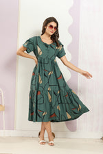 Rayon MAXI FROCK Model Nighties | Fancy Petal Sleeve | Fancy Neck & Side Pocket | Pleated Frock MAXI Style | Trendy Collection's for Stylish Women & Teenage Girl (FSF)