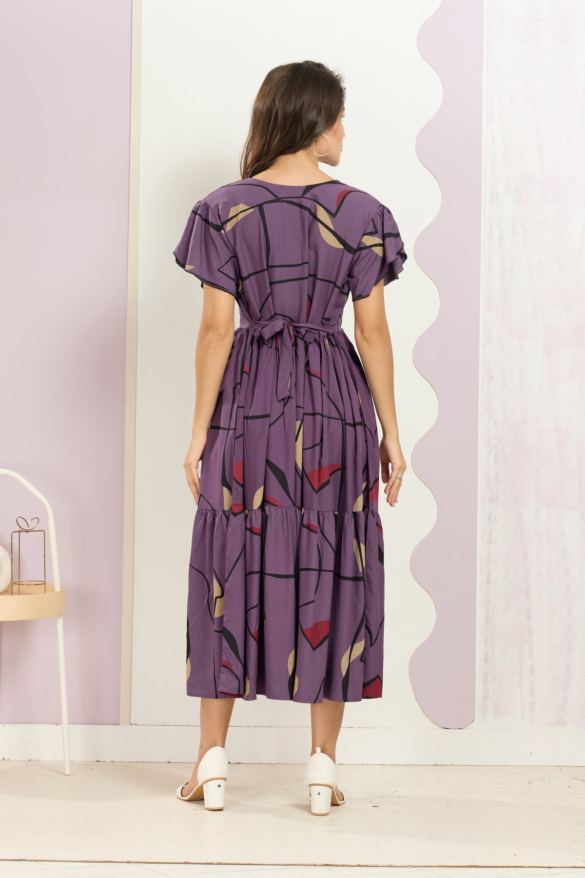 Rayon MAXI FROCK Model Nighties | Fancy Petal Sleeve | Fancy Neck & Side Pocket | Pleated Frock MAXI Style | Trendy Collection's for Stylish Women & Teenage Girl (FSF)