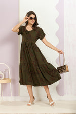 Rayon MAXI FROCK Model Nighties | Fancy Petal Sleeve | Fancy Neck & Side Pocket | Pleated Frock MAXI Style | Trendy Collection's for Stylish Women & Teenage Girl (FSF)