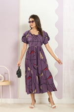 Rayon MAXI FROCK Model Nighties | Fancy Petal Sleeve | Fancy Neck & Side Pocket | Pleated Frock MAXI Style | Trendy Collection's for Stylish Women & Teenage Girl (FSF)