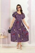 Rayon MAXI FROCK Model Nighties | Fancy Petal Sleeve | Fancy Neck & Side Pocket | Pleated Frock MAXI Style | Trendy Collection's for Stylish Women & Teenage Girl (FSF)