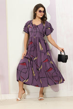 Rayon MAXI FROCK Model Nighties | Fancy Petal Sleeve | Fancy Neck & Side Pocket | Pleated Frock MAXI Style | Trendy Collection's for Stylish Women & Teenage Girl (FSF)