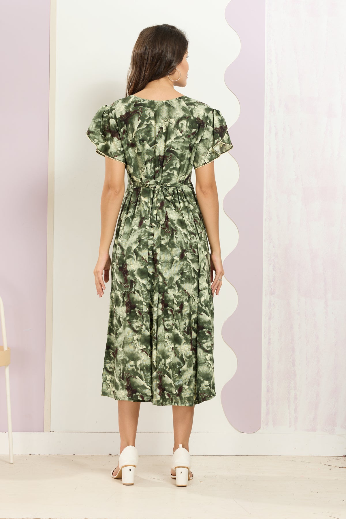 Rayon MAXI FROCK Model Nighties | Fancy Petal Sleeve | Fancy Neck & Side Pocket | Pleated Frock MAXI Style | Trendy Collection's for Stylish Women & Teenage Girl (FSF)