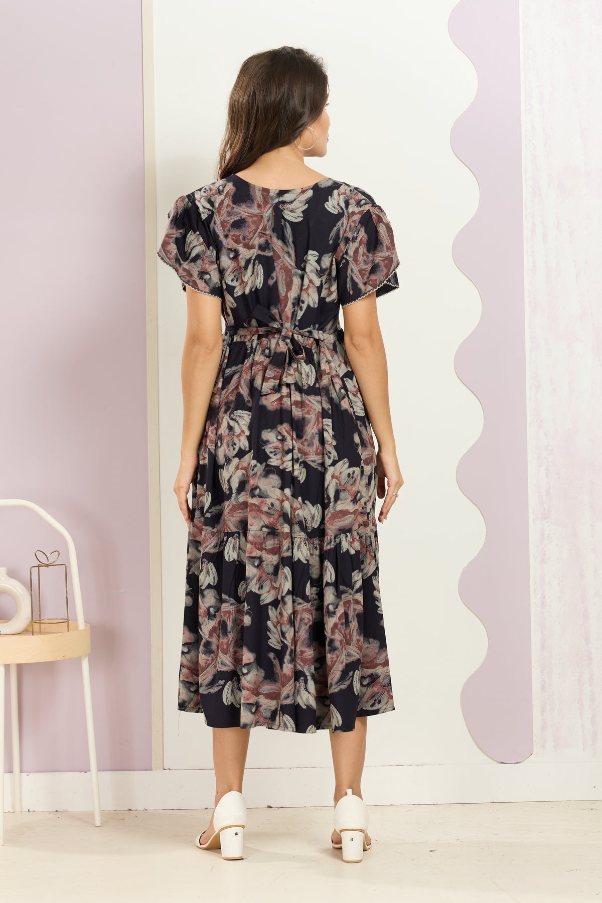 Rayon MAXI FROCK Model Nighties | Fancy Petal Sleeve | Fancy Neck & Side Pocket | Pleated Frock MAXI Style | Trendy Collection's for Stylish Women & Teenage Girl (FSF)