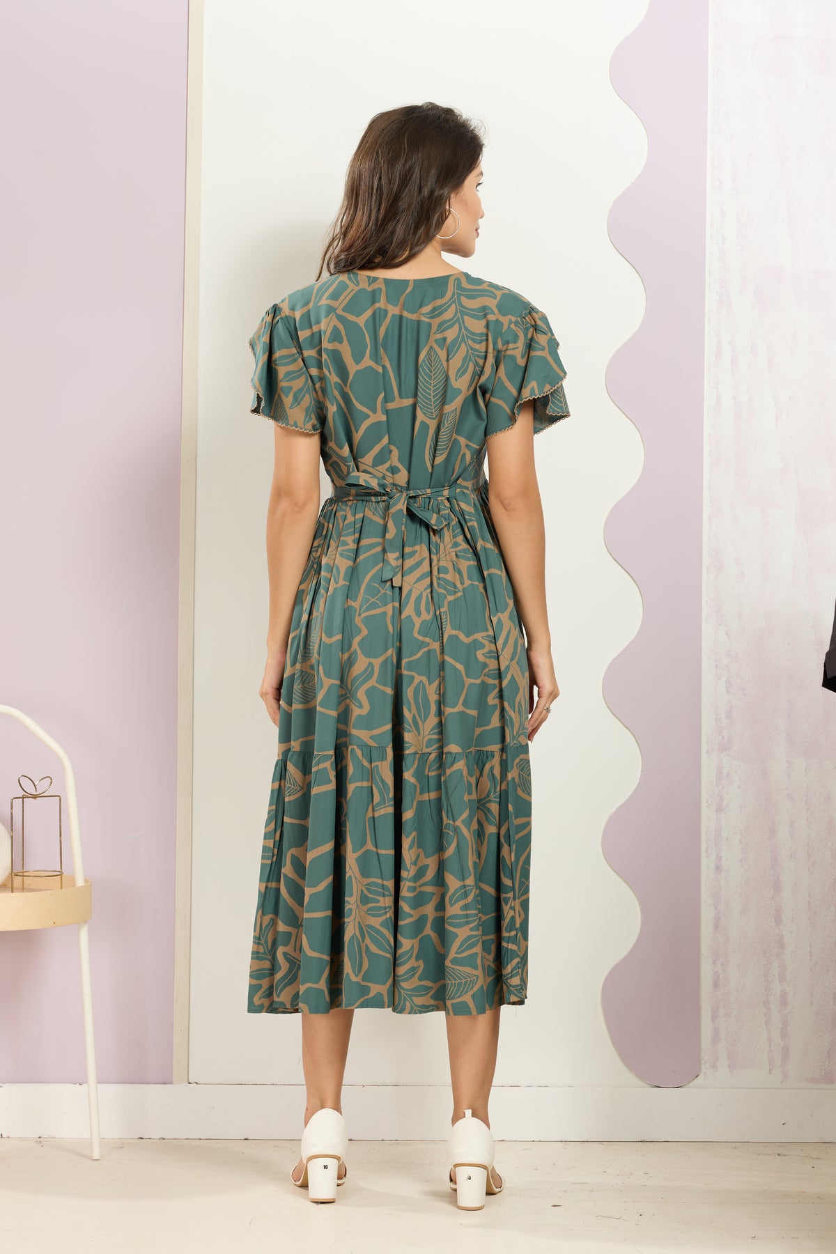 Rayon MAXI FROCK Model Nighties | Fancy Petal Sleeve | Fancy Neck & Side Pocket | Pleated Frock MAXI Style | Trendy Collection's for Stylish Women & Teenage Girl (FSF)