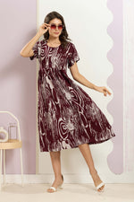Rayon MAXI FROCK Model Nighties | Round Neck & Side Pocket | Pleated Frock MAXI Style | Trendy Collection's for Stylish Women & Teenage Girl (FRH)