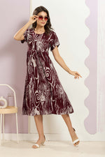 Rayon MAXI FROCK Model Nighties | Round Neck & Side Pocket | Pleated Frock MAXI Style | Trendy Collection's for Stylish Women & Teenage Girl (FRH)