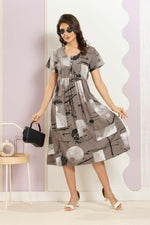 Rayon MAXI FROCK Model Nighties | Round Neck & Side Pocket | Pleated Frock MAXI Style | Trendy Collection's for Stylish Women & Teenage Girl (FRH)