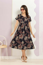 Rayon MAXI FROCK Model Nighties | Round Neck & Side Pocket | Pleated Frock MAXI Style | Trendy Collection's for Stylish Women & Teenage Girl (FRH)
