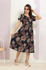 Rayon MAXI FROCK Model Nighties | Round Neck & Side Pocket | Pleated Frock MAXI Style | Trendy Collection's for Stylish Women & Teenage Girl (FRH)