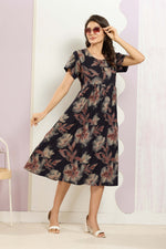 Rayon MAXI FROCK Model Nighties | Round Neck & Side Pocket | Pleated Frock MAXI Style | Trendy Collection's for Stylish Women & Teenage Girl (FRH)