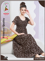 ALPINE Smocking Nighty | Beautiful Pleated Design | Side Pocket | Stylish Nighty for Trendy Women's | Your Perfect Nightwear Collection's (SAP)