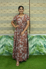 Stylish Arrivals Rayon Gathering Frock Model Night Gown's | Front Adjustable Gathering Style Rope Rope | Double Layer Sleeve | Trending Collection's for Stylish Women's (FKG)