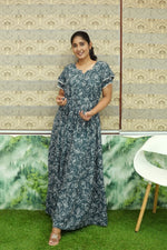 Stylish Arrivals Rayon Gathering Frock Model Night Gown's | Front Adjustable Gathering Style Rope Rope | Double Layer Sleeve | Trending Collection's for Stylish Women's (GFK)