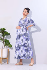 Soft Rayon4-IN-ONE Mom's Feeding & Casual Wear| Pre & Post Maternity Wear | Fancy Long Frock | Best Choice for Pregnancy Women (FIO-F)