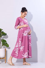 Soft Rayon4-IN-ONE Mom's Feeding & Casual Wear| Pre & Post Maternity Wear | Fancy Long Frock | Best Choice for Pregnancy Women (FIO-F)