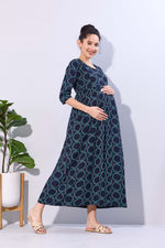 Soft Rayon4-IN-ONE Mom's Feeding & Casual Wear| Pre & Post Maternity Wear | Fancy Long Frock | Best Choice for Pregnancy Women (FIO-F)
