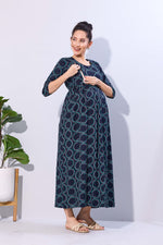 Soft Rayon4-IN-ONE Mom's Feeding & Casual Wear| Pre & Post Maternity Wear | Fancy Long Frock | Best Choice for Pregnancy Women (FIO-F)