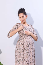 Soft Rayon4-IN-ONE Mom's Feeding & Casual Wear| Pre & Post Maternity Wear | Fancy Long Frock | Best Choice for Pregnancy Women (FIO-F)