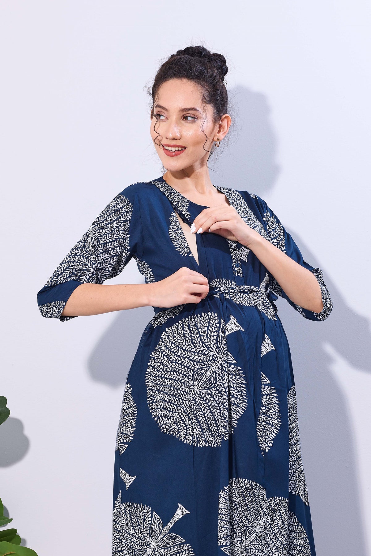 Soft Rayon4-IN-ONE Mom's Feeding & Casual Wear| Pre & Post Maternity Wear | Fancy Long Frock | Best Choice for Pregnancy Women (FIO-F)