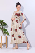 Soft Rayon4-IN-ONE Mom's Feeding & Casual Wear| Pre & Post Maternity Wear | Fancy Long Frock | Best Choice for Pregnancy Women (FIO-F)