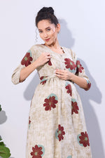 Soft Rayon4-IN-ONE Mom's Feeding & Casual Wear| Pre & Post Maternity Wear | Fancy Long Frock | Best Choice for Pregnancy Women (FIO-F)