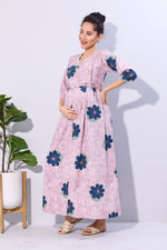 Soft Rayon4-IN-ONE Mom's Feeding & Casual Wear| Pre & Post Maternity Wear | Fancy Long Frock | Best Choice for Pregnancy Women (FIO-F)