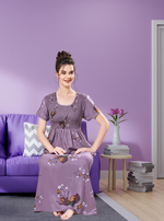 ALPINE Smocking Nighty | Beautiful Pleated Design | Side Pocket | Stylish Nighty for Trendy Women's | Your Perfect Nightwear Collection's (SAP)