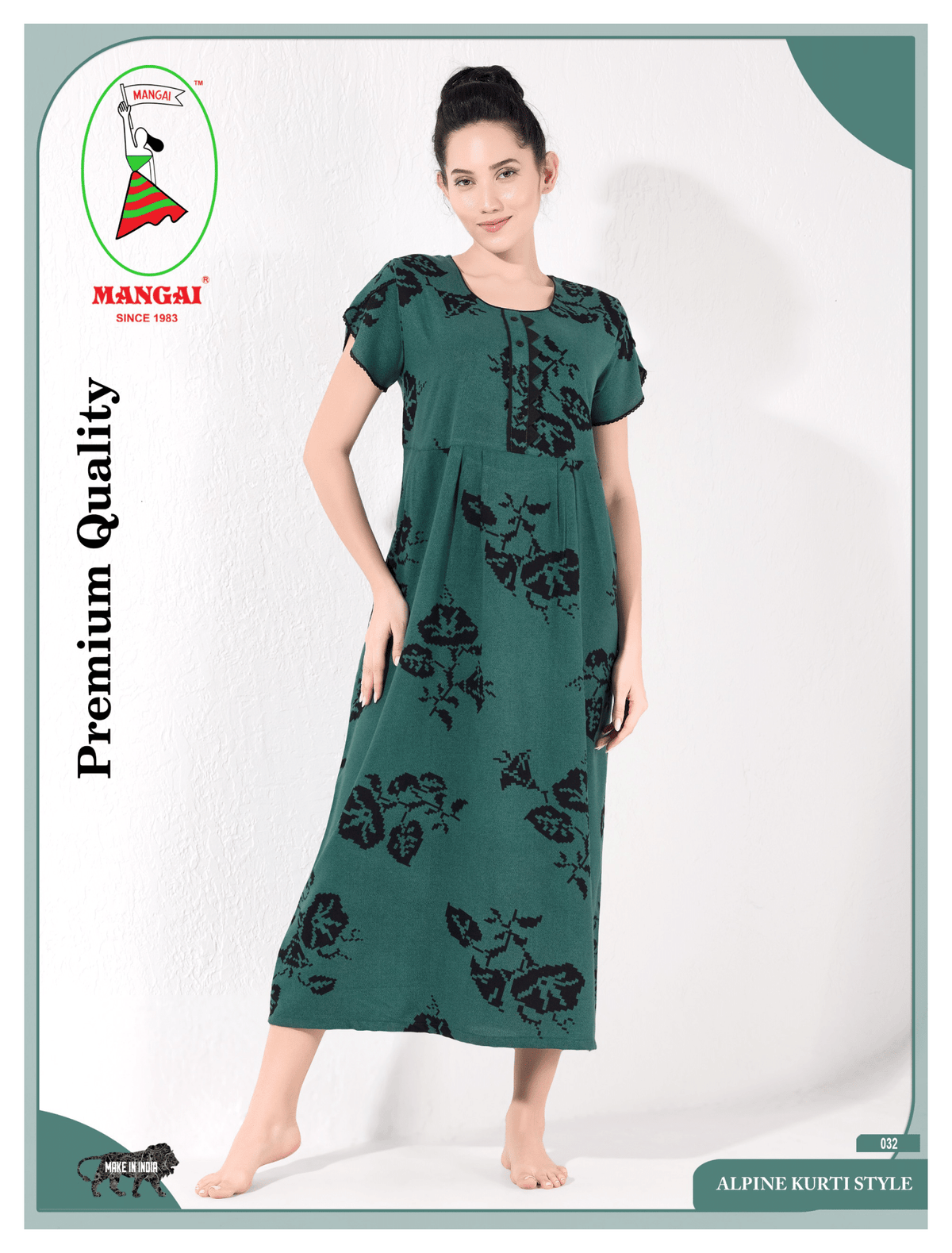 Alpine KURTHI Style Nighties| FancySleeve | Zipless Model | Updated Collection's for Stylish Women AK (H/S)