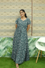 Stylish Arrivals Rayon Gathering Frock Model Night Gown's | Front Adjustable Gathering Style Rope Rope | Double Layer Sleeve | Trending Collection's for Stylish Women's (FKG)