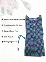 Cotton Gathering Frock for Summer Arrivals | Side Pocket | Elegant Casual Night Wear for Trendy Women's (FKC)