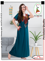 MANGAI Premium KARACHI Embroidery Nighties | Beautiful Embroidery Design's | Branded Quality | Half Sleeve | Regular Model | Stylish Nightdress for Women (KEM)