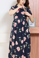 ✨ MANGAI Premium Rayon Maternity Frock for Pregnancy Women ✨ Invisible Feeding Zipper | Stylish Fancy Neck | Side Pocket | Comfortable Pregnancy & Casual Wear (RMF)