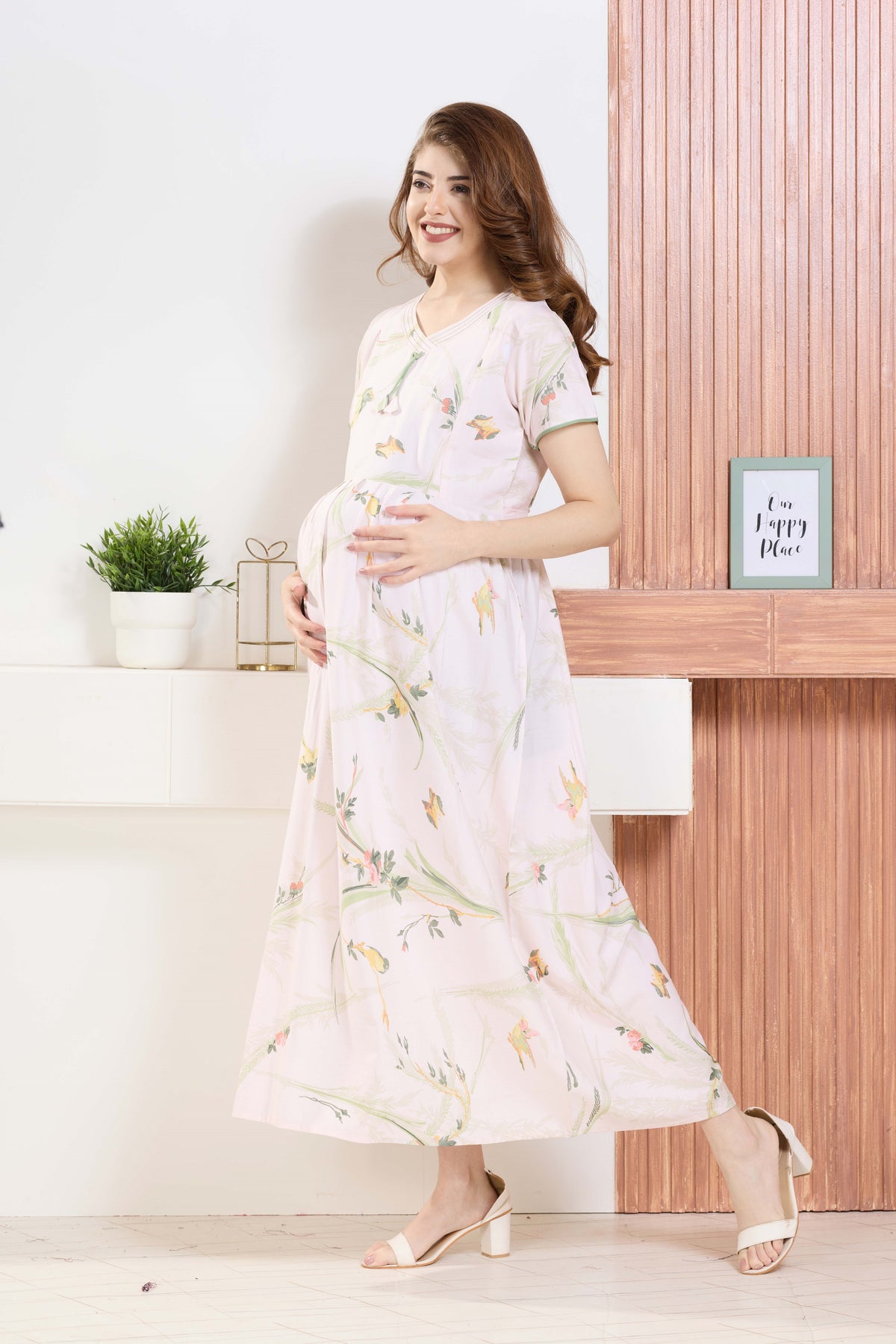 ✨ MANGAI Premium Rayon Maternity Frock for Pregnancy Women ✨ Invisible Feeding Zipper | Stylish Fancy Neck | Side Pocket | Comfortable Pregnancy & Casual Wear (RMF)