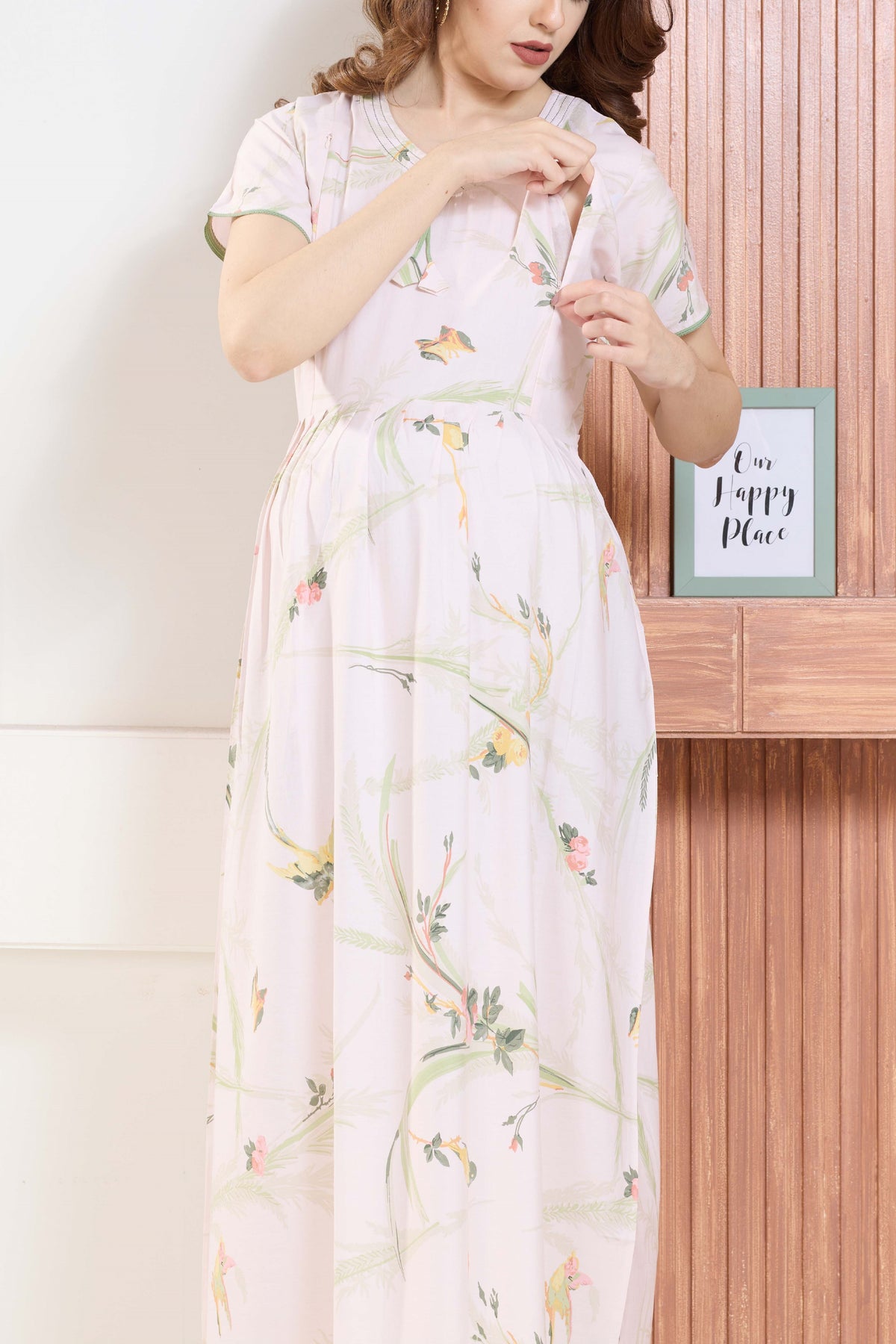 ✨ MANGAI Premium Rayon Maternity Frock for Pregnancy Women ✨ Invisible Feeding Zipper | Stylish Fancy Neck | Side Pocket | Comfortable Pregnancy & Casual Wear (RMF)