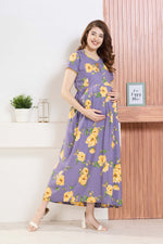 ✨ MANGAI Premium Rayon Maternity Frock for Pregnancy Women ✨ Invisible Feeding Zipper | Stylish Fancy Neck | Side Pocket | Comfortable Pregnancy & Casual Wear (RMF)