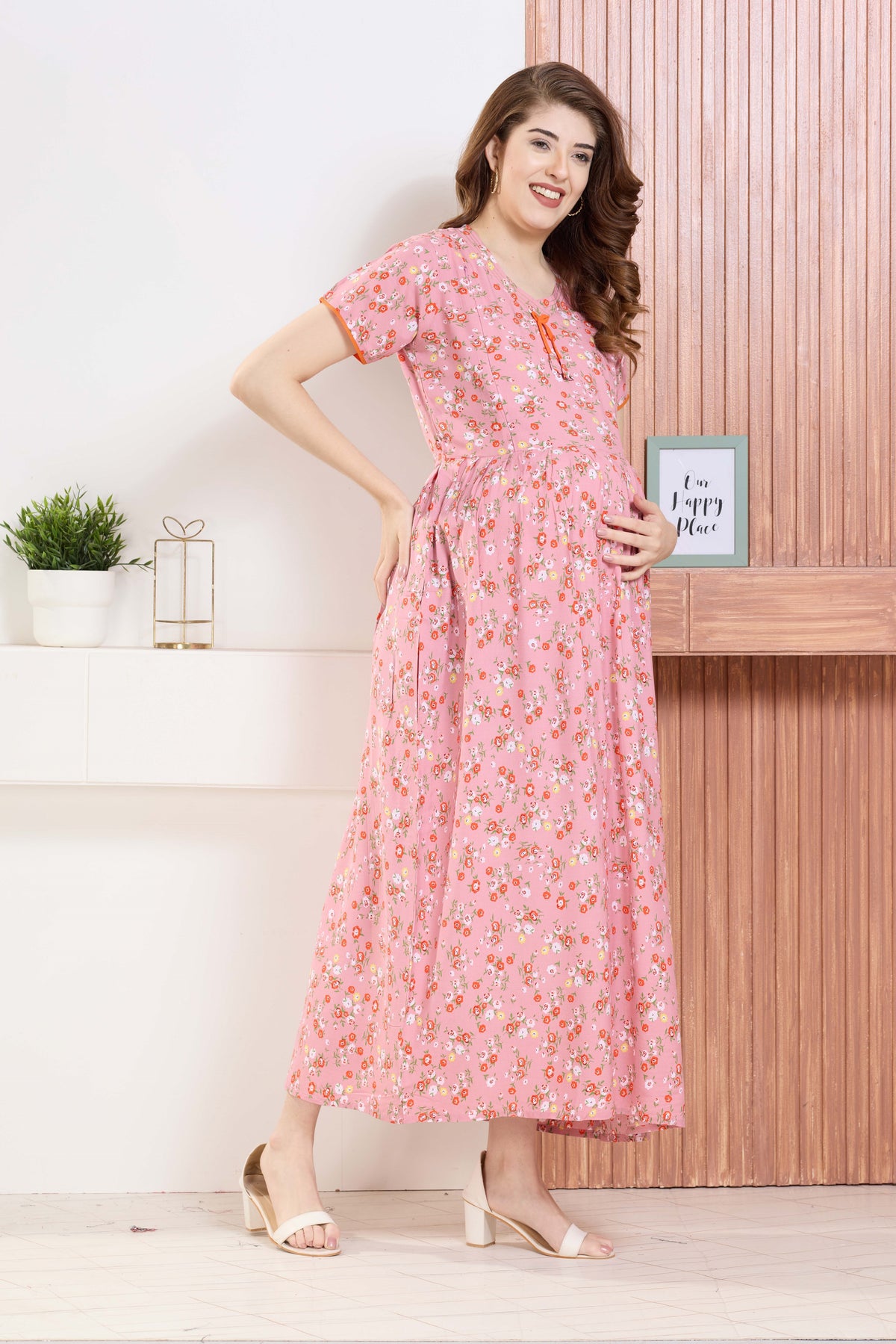 ✨ MANGAI Premium Rayon Maternity Frock for Pregnancy Women ✨ Invisible Feeding Zipper | Stylish Fancy Neck | Side Pocket | Comfortable Pregnancy & Casual Wear (RMF)