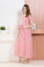 ✨ MANGAI Premium Rayon Maternity Frock for Pregnancy Women ✨ Invisible Feeding Zipper | Stylish Fancy Neck | Side Pocket | Comfortable Pregnancy & Casual Wear (RMF)