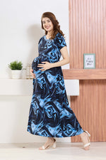 ✨ MANGAI Premium Rayon Maternity Frock for Pregnancy Women ✨ Invisible Feeding Zipper | Stylish Fancy Neck | Side Pocket | Comfortable Pregnancy & Casual Wear (RMF)