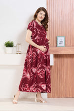 ✨ MANGAI Premium Rayon Maternity Frock for Pregnancy Women ✨ Invisible Feeding Zipper | Stylish Fancy Neck | Side Pocket | Comfortable Pregnancy & Casual Wear (RMF)
