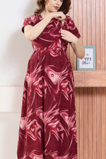 ✨ MANGAI Premium Rayon Maternity Frock for Pregnancy Women ✨ Invisible Feeding Zipper | Stylish Fancy Neck | Side Pocket | Comfortable Pregnancy & Casual Wear (RMF)