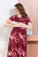 ✨ MANGAI Premium Rayon Maternity Frock for Pregnancy Women ✨ Invisible Feeding Zipper | Stylish Fancy Neck | Side Pocket | Comfortable Pregnancy & Casual Wear (RMF)