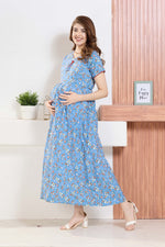 ✨ MANGAI Premium Rayon Maternity Frock for Pregnancy Women ✨ Invisible Feeding Zipper | Stylish Fancy Neck | Side Pocket | Comfortable Pregnancy & Casual Wear (RMF)