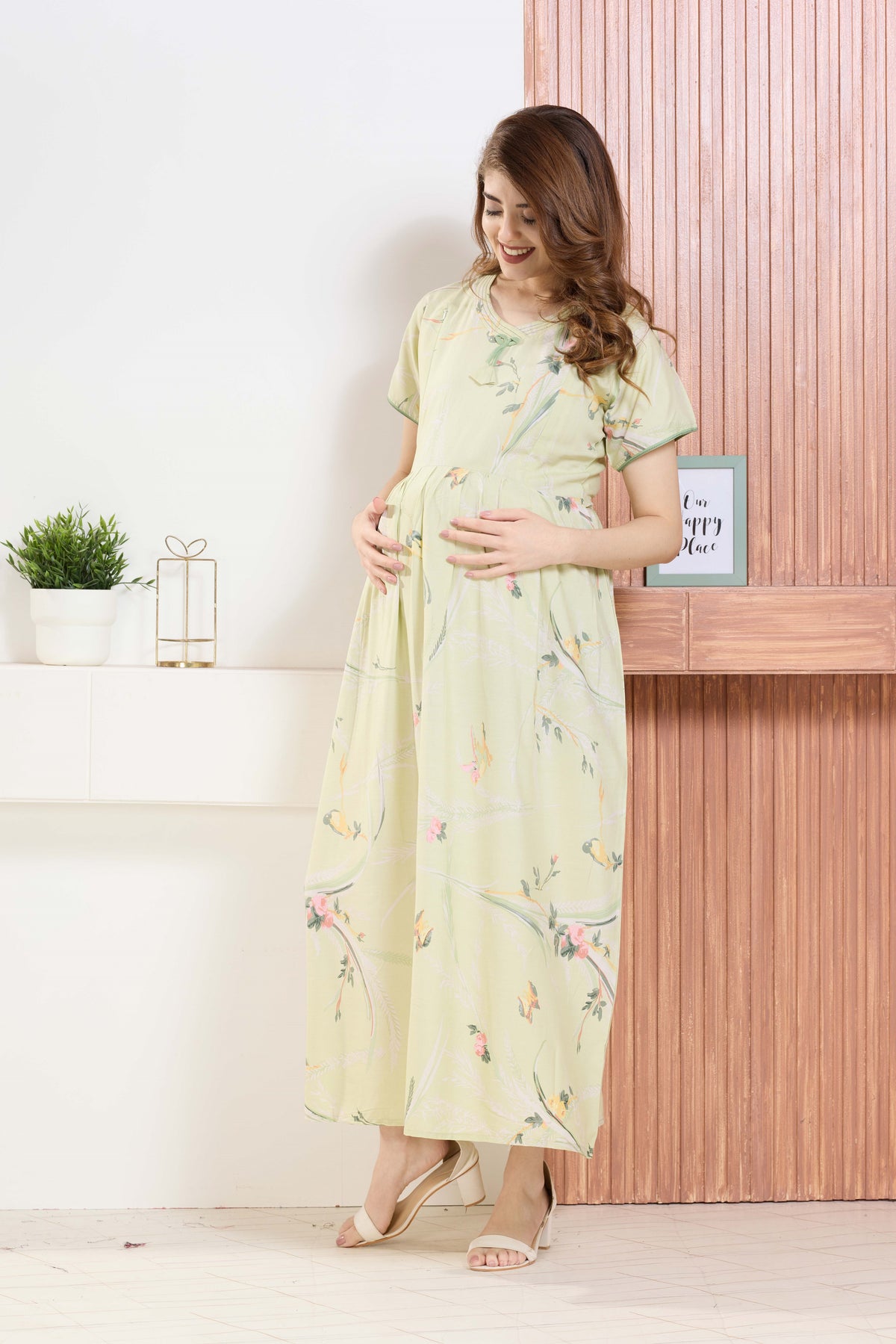 ✨ MANGAI Premium Rayon Maternity Frock for Pregnancy Women ✨ Invisible Feeding Zipper | Stylish Fancy Neck | Side Pocket | Comfortable Pregnancy & Casual Wear (RMF)