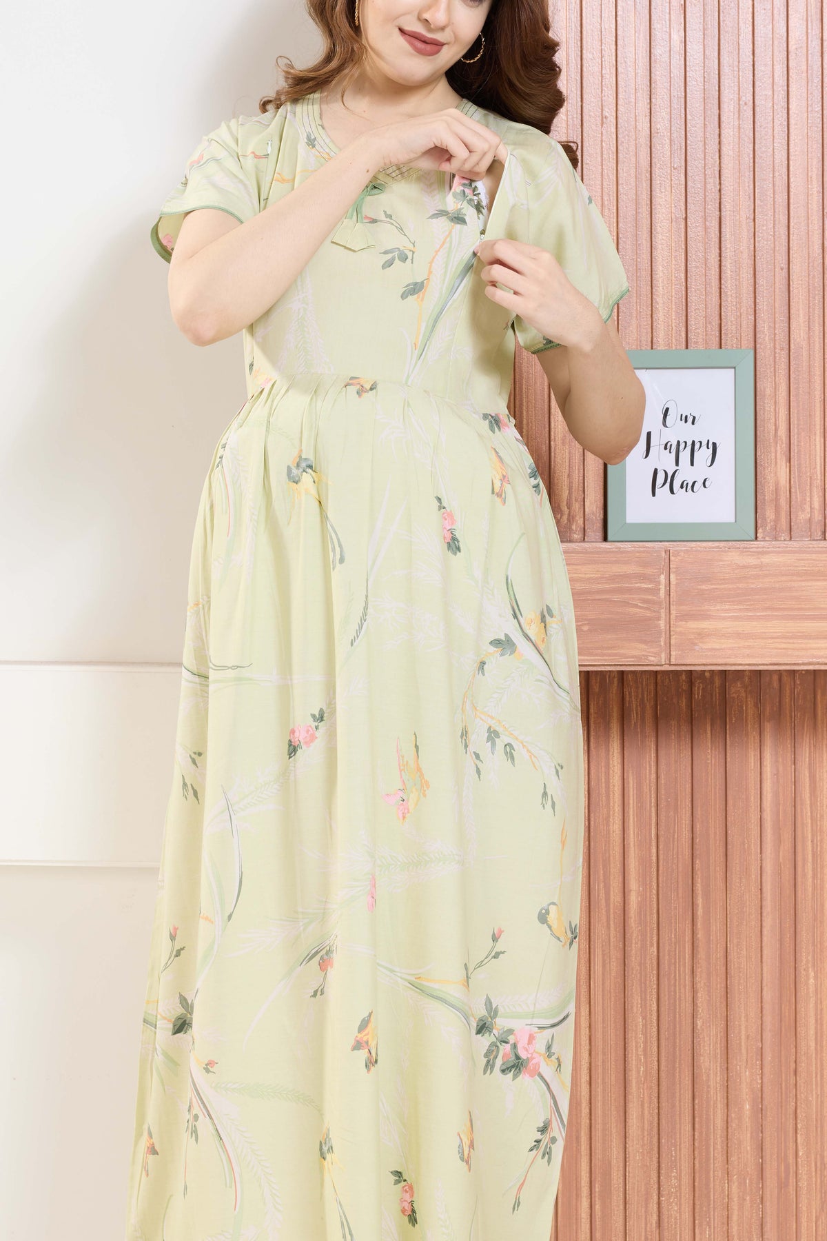 ✨ MANGAI Premium Rayon Maternity Frock for Pregnancy Women ✨ Invisible Feeding Zipper | Stylish Fancy Neck | Side Pocket | Comfortable Pregnancy & Casual Wear (RMF)