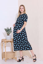 MANGAI HOSIERY Cotton Zipless Feeding Wear | Fancy Sleeve with Round Neck | Flap Open Zipless Feeding wear for Pregnancy Women (MMG)