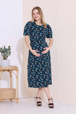 MANGAI HOSIERY Cotton Zipless Feeding Wear | Fancy Sleeve with Round Neck | Flap Open Zipless Feeding wear for Pregnancy Women (MMG)