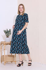 MANGAI HOSIERY Cotton Zipless Feeding Wear | Fancy Sleeve with Round Neck | Flap Open Zipless Feeding wear for Pregnancy Women (MMG)